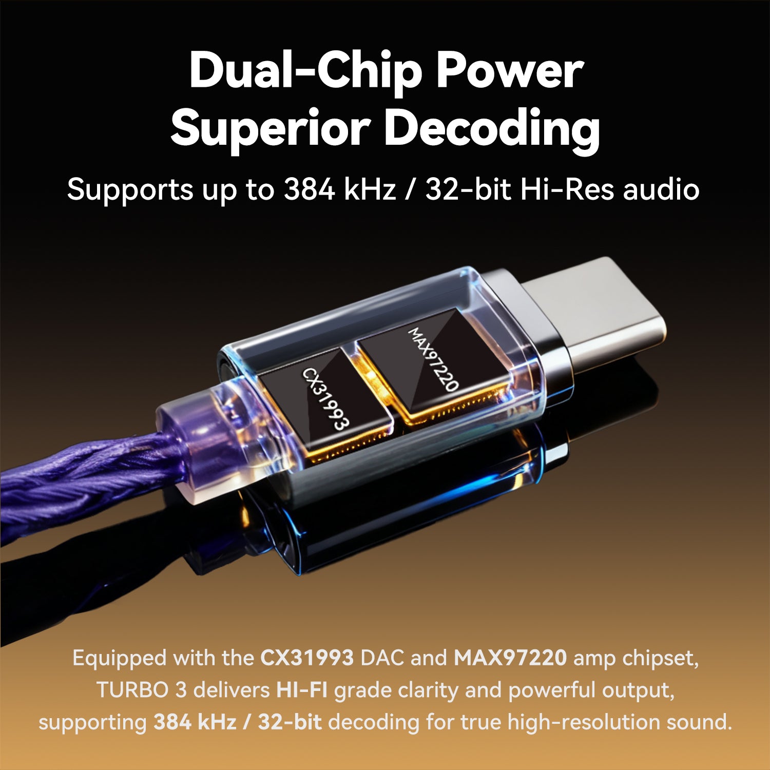 Turbo 3 Adapter - USB-A/ USB-C (Dongle DAC/Amp)