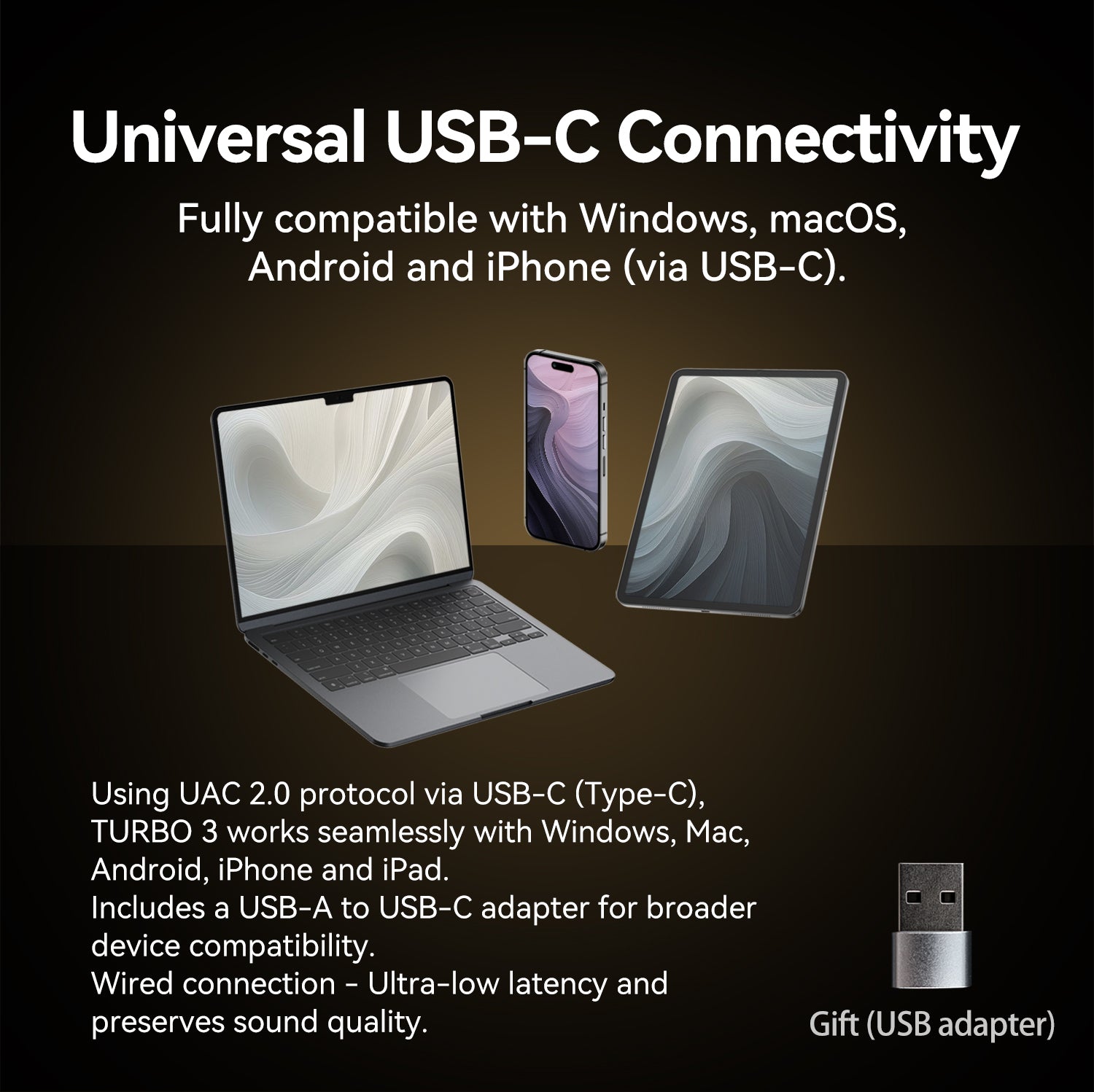 Turbo 3 Adapter - USB-A/ USB-C (Dongle DAC/Amp)