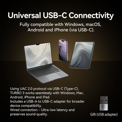 Turbo 3 Adapter - USB-A/ USB-C (Dongle DAC/Amp)