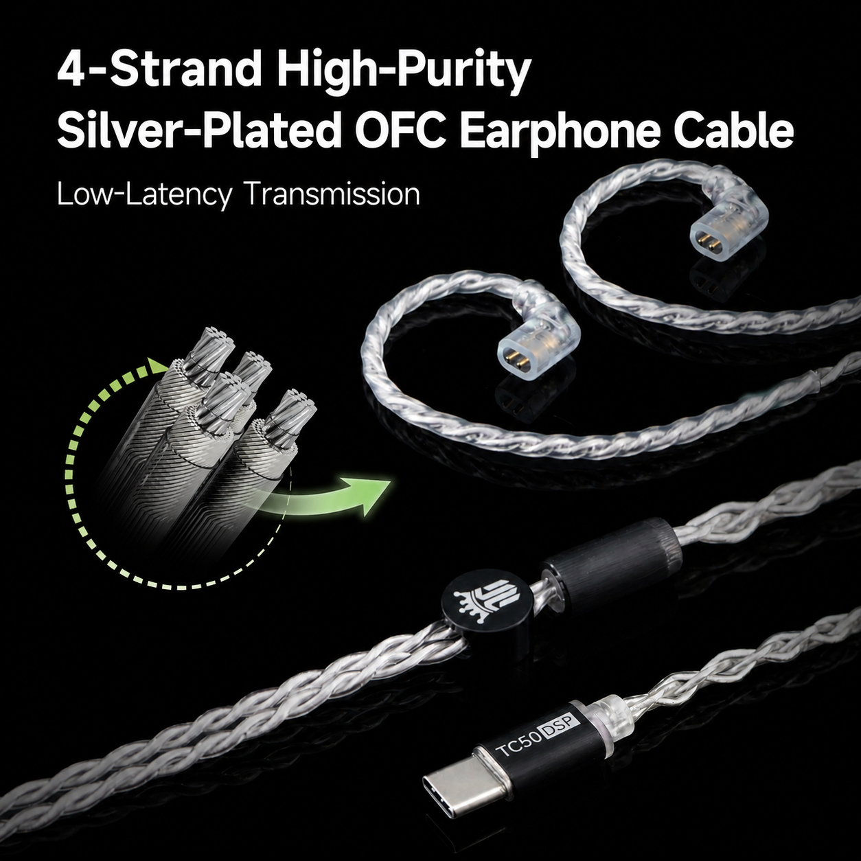 Tipsy TC50 DSP Type-C Upgrade Cable with Microphone