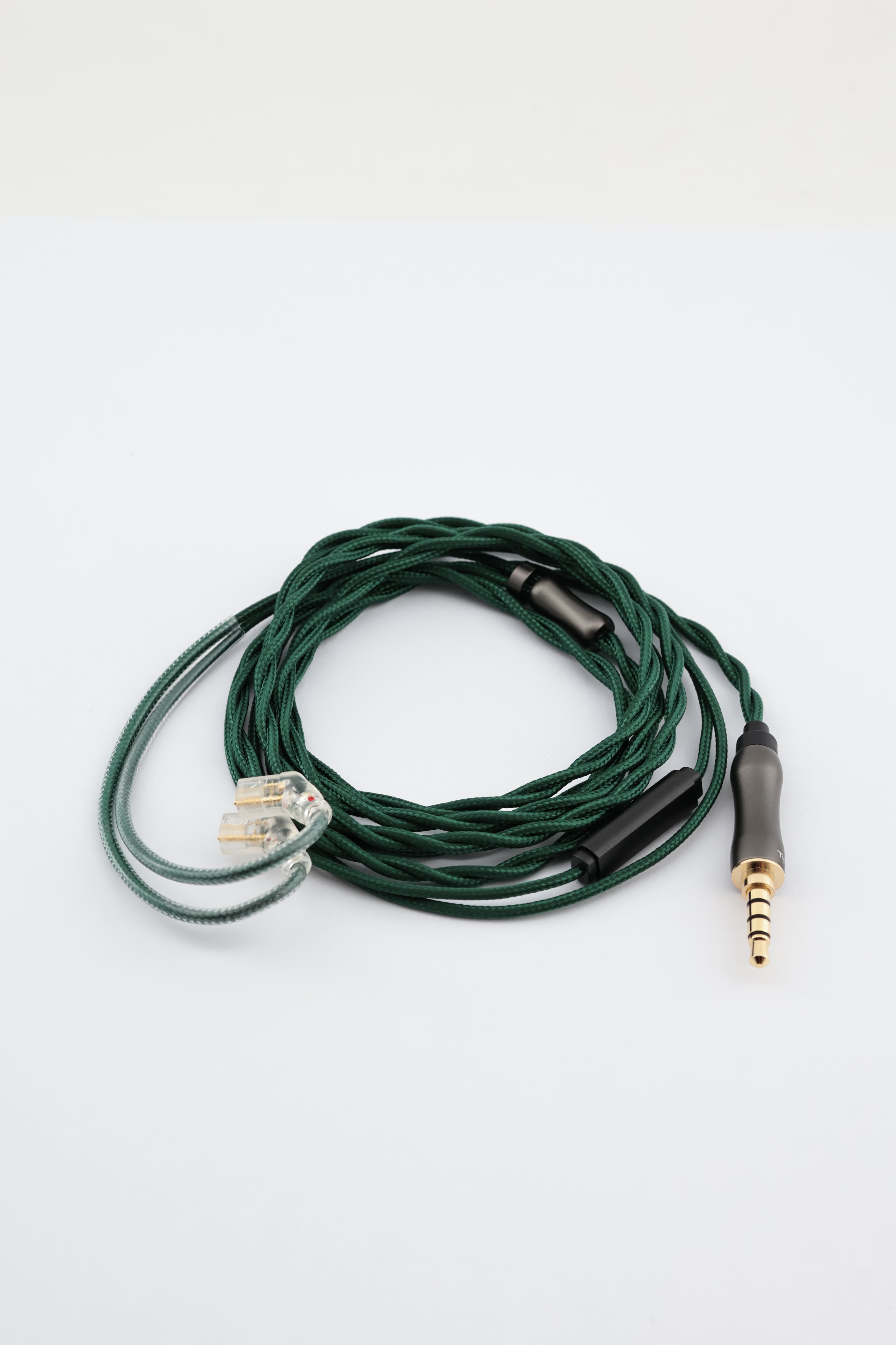 Premium 1.5 m Cotton-Wrapped Silver-Plated IEM Cable + Built-In Mic & Controls