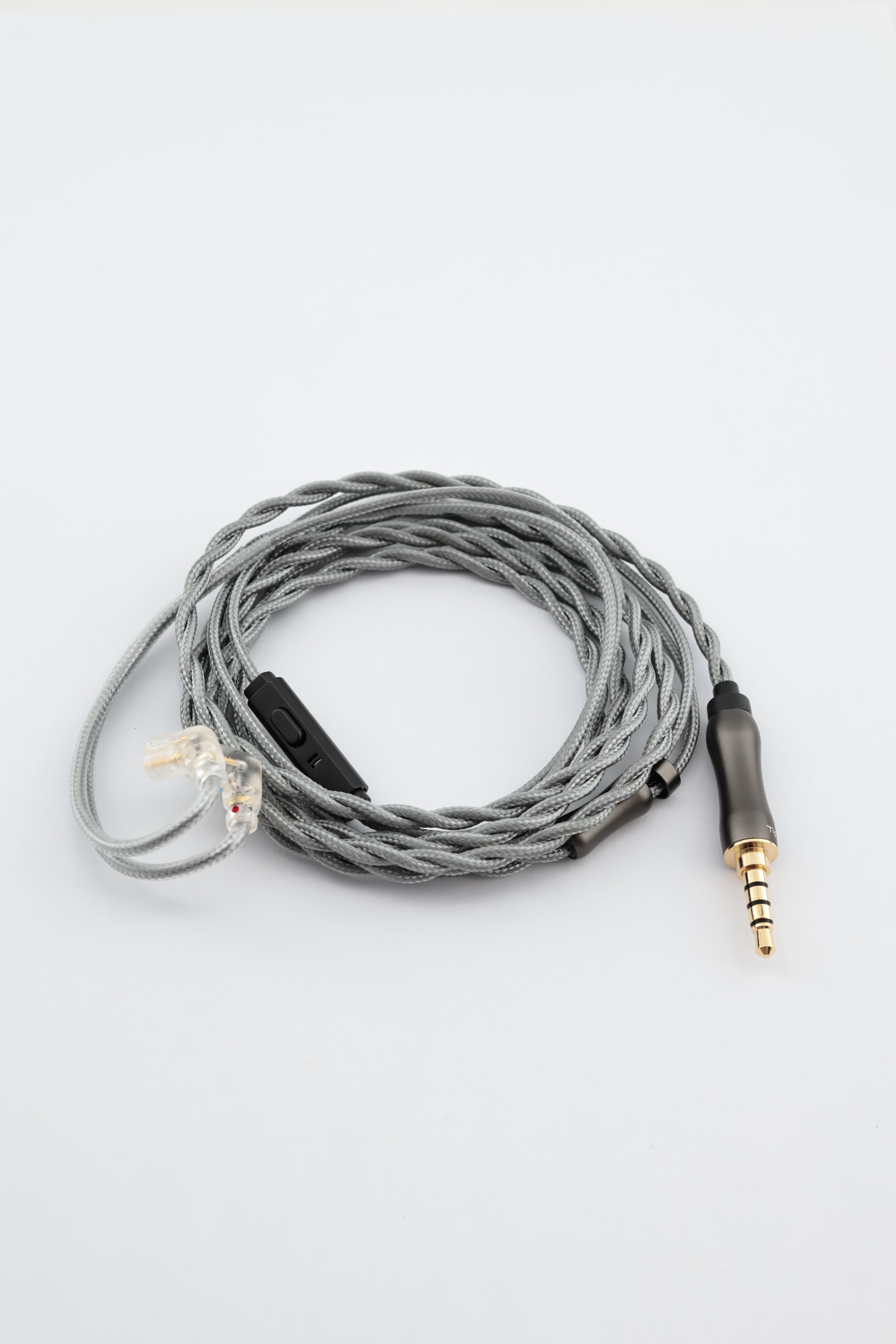 Premium 1.5 m Cotton-Wrapped Silver-Plated IEM Cable + Built-In Mic & Controls