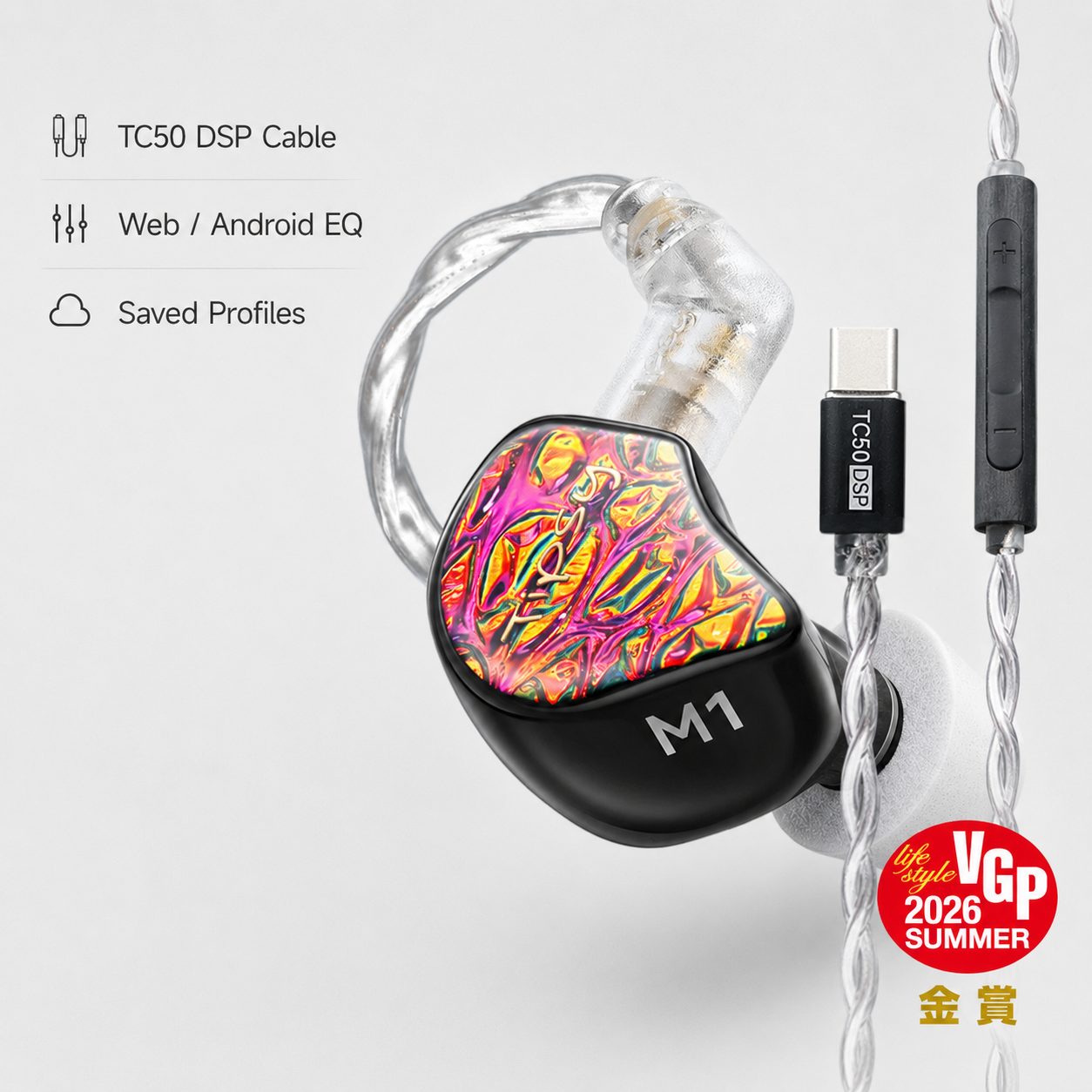 Tipsy M1 Red with TC50 DSP USB-C Cable