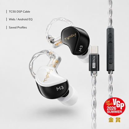Tipsy M3 Black White with TC50 DSP USB-C Cable