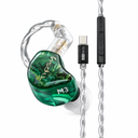 Tipsy m3 green with TC50 DSP USB-C cable on white background