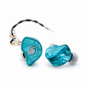 Tipsy TS-3 turquoise in-ear monitors on a white background